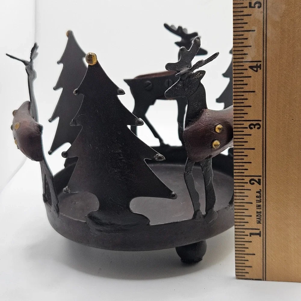 Pier‎ 1 Rustic Metal Reindeer Candle Holder Woodland Christmas Votive Pillar